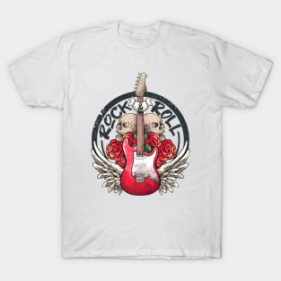 Lets Rock Rock&Roll Skeleton Hand Vintage Retro Rock Concert T-Shirt